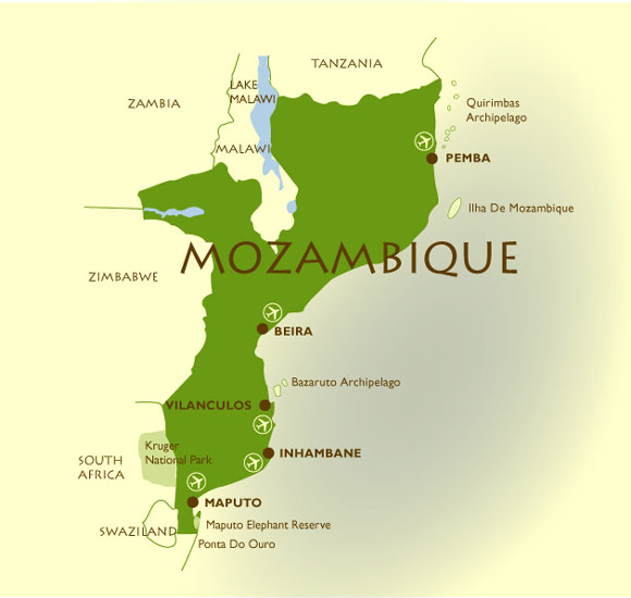mozambique villes carte
